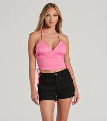 Have It All V-Neck Halter Crop Top