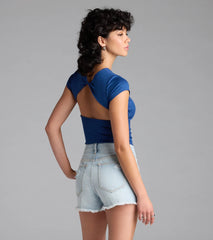 Baby Got Back Basic Crew Neck Crop Tee