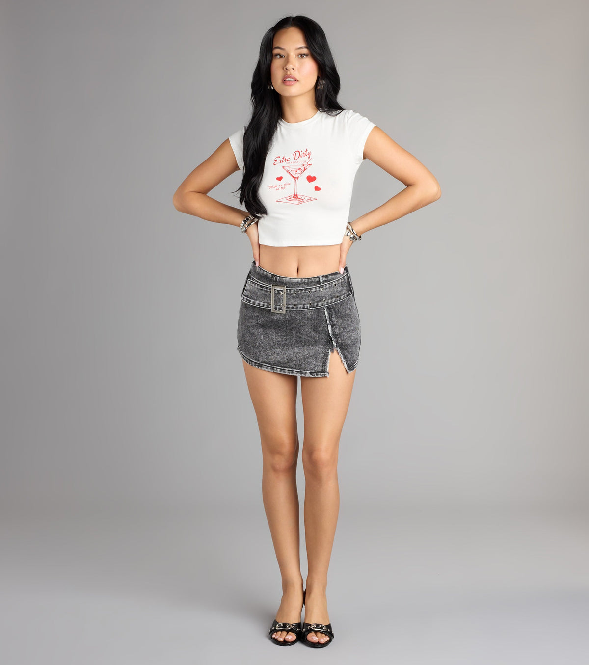Dirty Details Martini Graphic Crop Tee