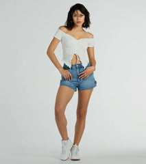 Heat Wave Off-The-Shoulder Crop Top