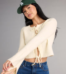 Cozy Charm Tie Front Sweater