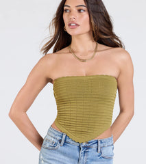 Total Fave Strapless Knit Crop Top