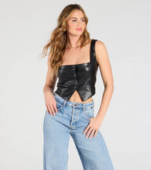 Attractive Influence Square Neck Button Vest