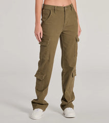 Casual Meets Stylish High-Rise Cargo Straight Leg Pants