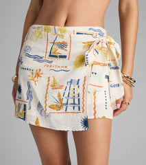 Miss Jetsetter High-Rise Print Mini Skort