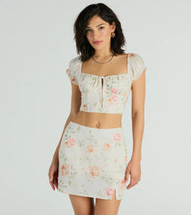 Prettiest Vibe High Waist Floral Woven Skort