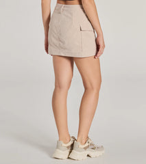 Playful Feeling Cargo Corduroy Mini Skort