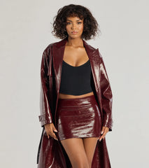 Chic Authority Faux Leather Skort
