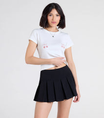 School's Out High-Rise Pleated Ponte Skort