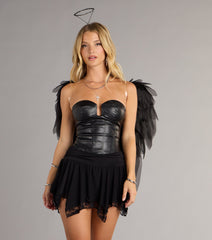 Pretty Edgy Lace Trim High Rise Skort