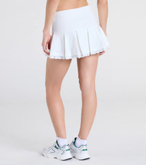 Absolute Charm Pleated Lace Trim Mini Skirt