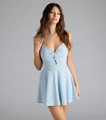 So Flirty Eyelet Knit Skater Romper