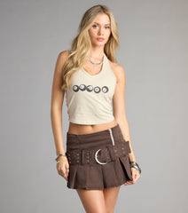 Flirty Era Denim Drop Waist Mini Skirt