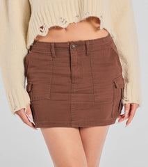 Casually Cool Mid-Rise Cargo Mini Skirt
