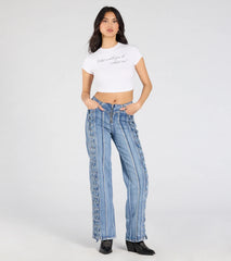 Trendy Club Lace-Up Straight-Leg Jeans