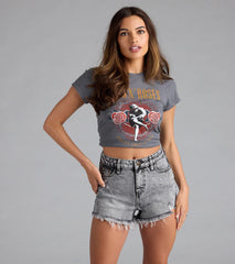 Cool Edge High-Rise Distressed Denim Shorts