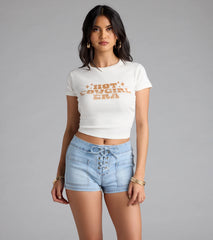 Tie You Down Mid-Rise Lace-Up Denim Shorts