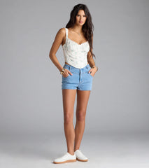 Forever Staple Mid-Rise Denim Shorts