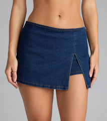 Definite Perfection Denim Mid Rise Skort