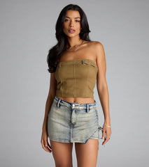 Side Tied and Vibin' Denim Skort