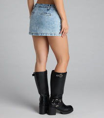 Oops I Slayed Again Denim Micro Skort