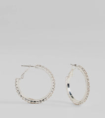 Pretty Sparkle Rhinestone Hoop Earrings