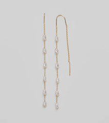 Dainty Chic Pearl Chain Threader Earrings