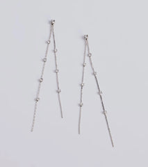 Dainty Glamour Rhinestone Linear Earrings