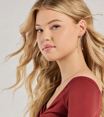 Time to Glam Tiered Fringe Rhinestone Earrings