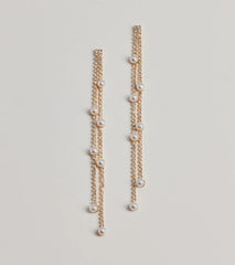 Dainty Luxe Faux Pearl And Rhinestone Earrings
