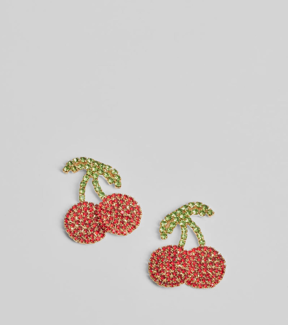 Sweet Glitz Rhinestone Cherry Stud Earrings