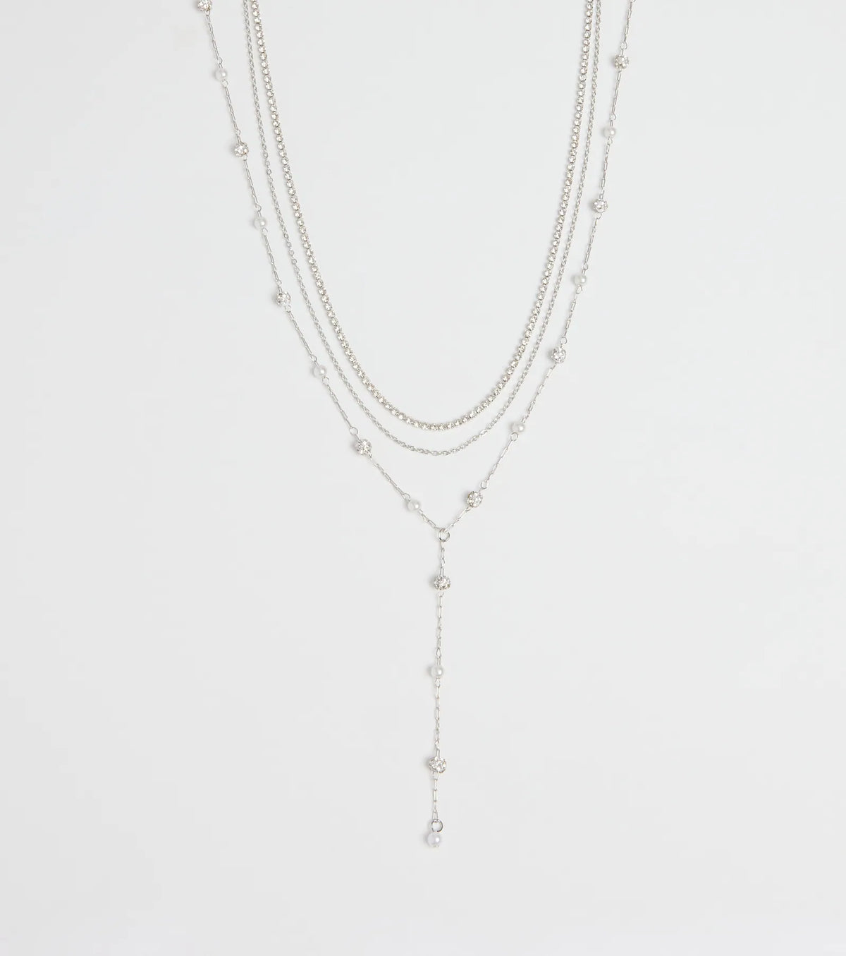 Unforgettable Luxe Rhinestone Pearl Layered Necklace