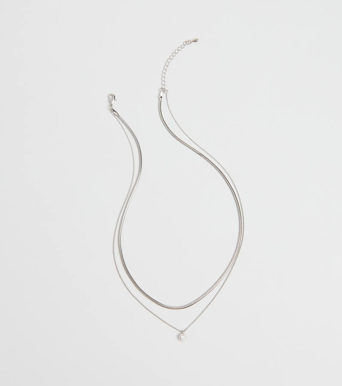 Simple Touch Rhinestone Layered Necklace