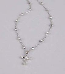 Bless Up Beaded Cross Necklace