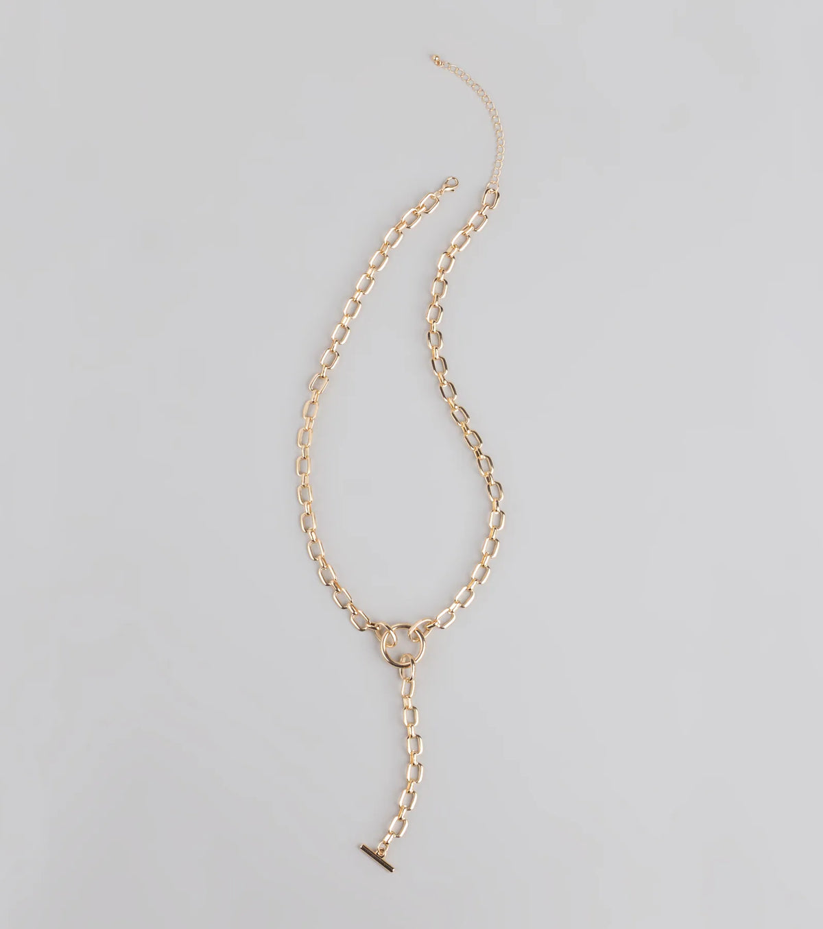 Major Statement Chain Lariat Necklace