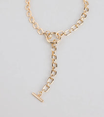Major Statement Chain Lariat Necklace