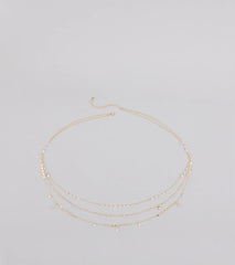 Casual Glamour Faux Pearl Belly Chain
