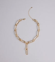 Link Up Luxe Lariat Statement Necklace