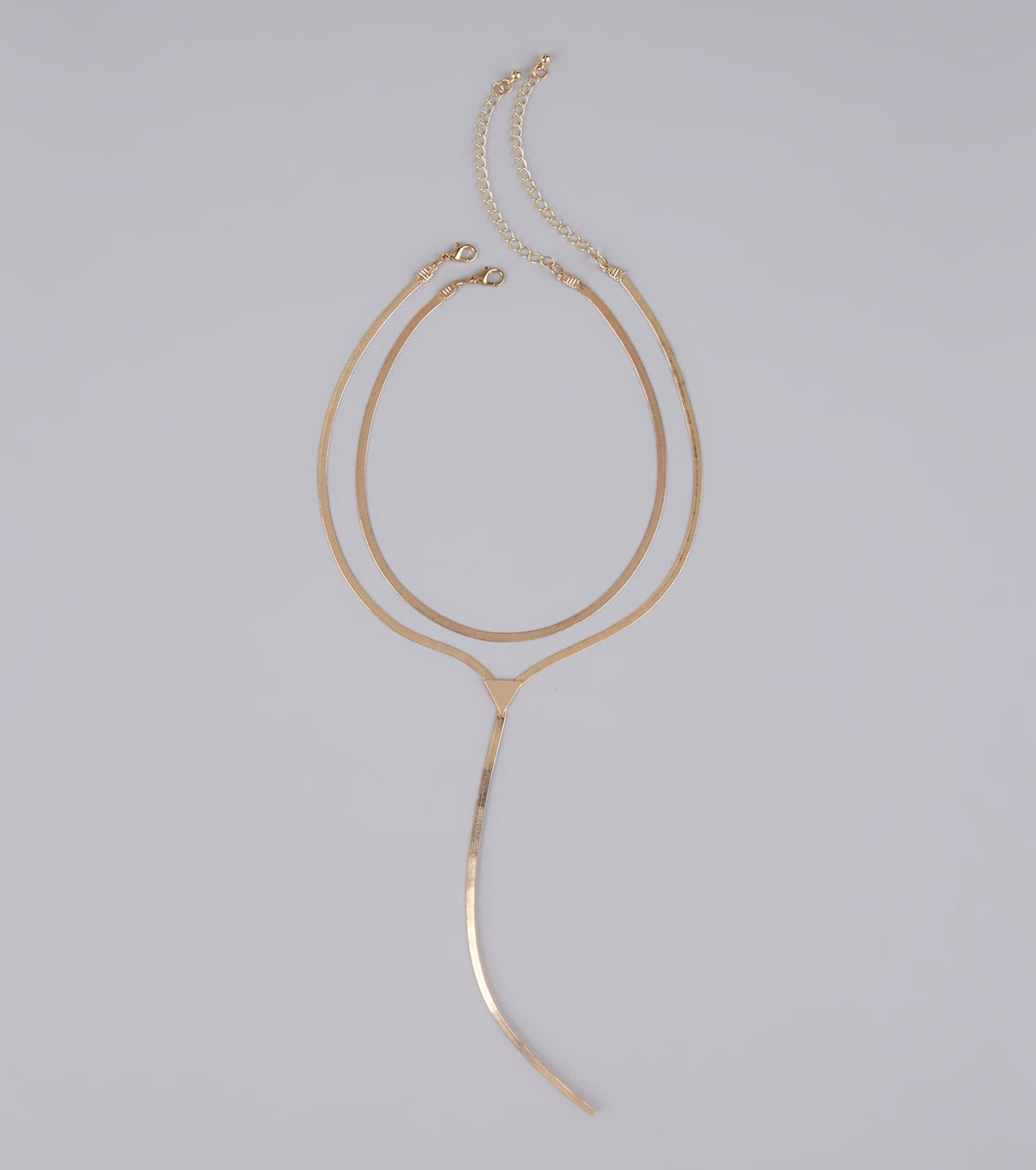 Double Trouble Snake Chain Lariat Necklace Set