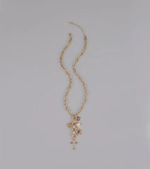 Extra Blessed Cross Charm Long Necklace