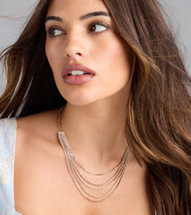 Perfect Girl Layered Rhinestone Necklace