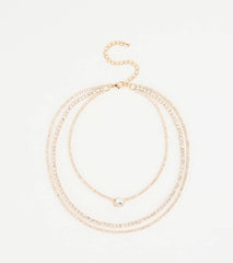 Chic Shine Rhinestone Layered Necklace