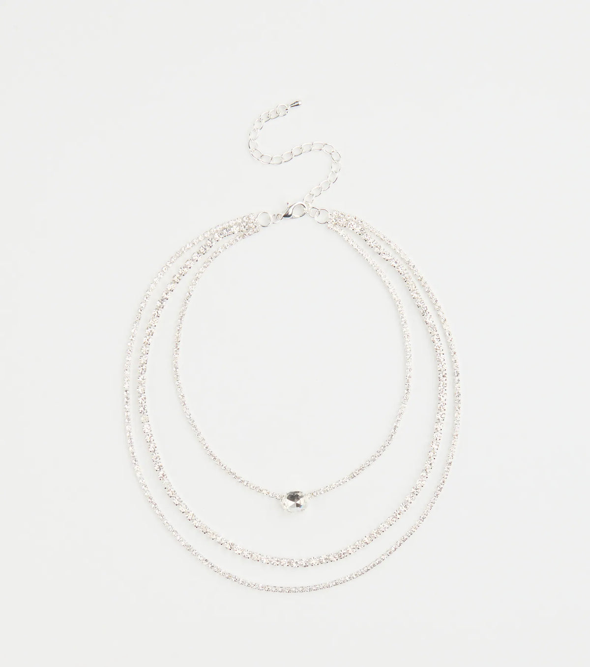 Chic Shine Rhinestone Layered Necklace