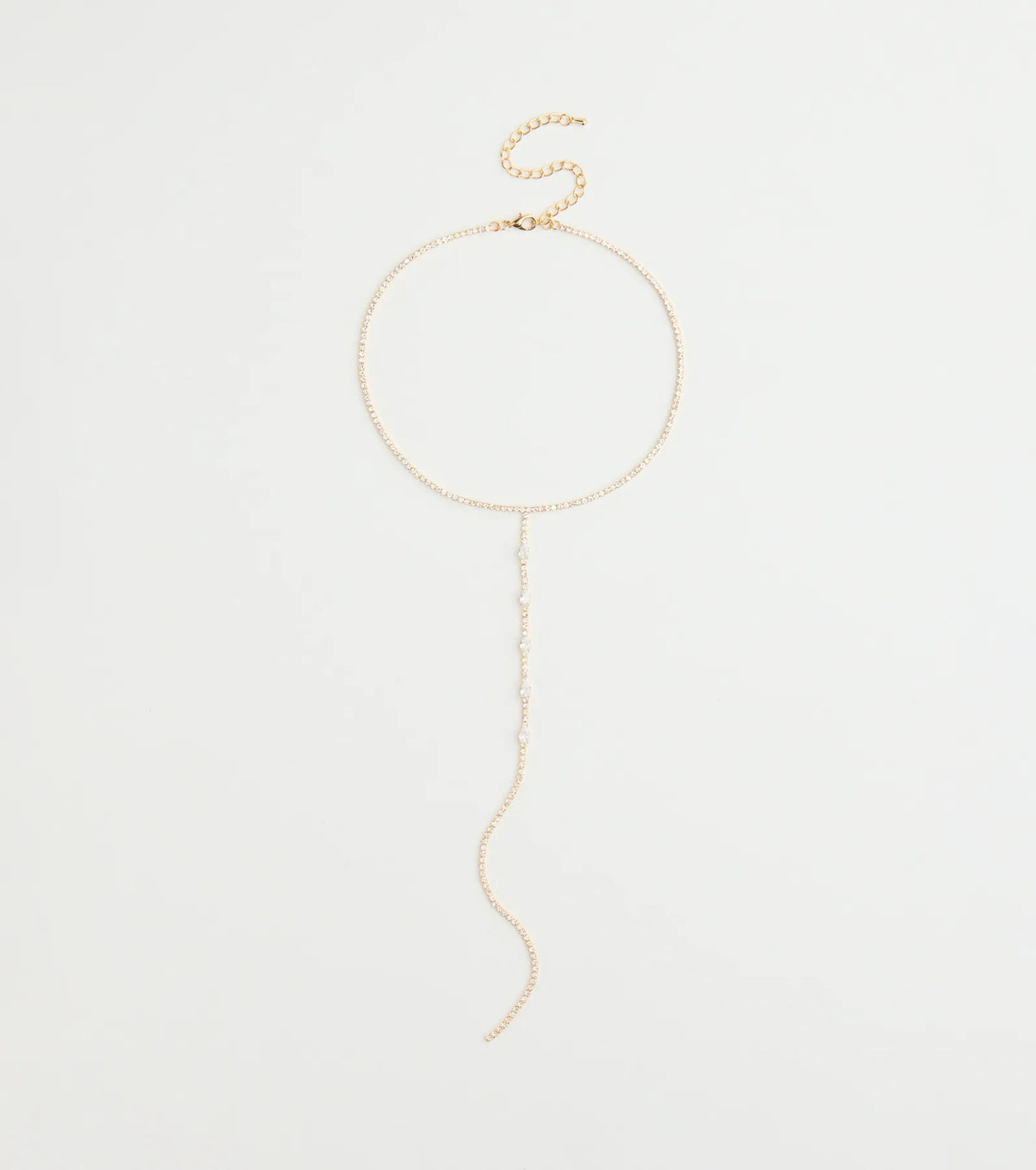 Glam Allure Cubic Zirconia Long Lariat Necklace