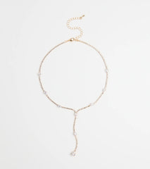 Luxe Aura Cubic Zirconia Lariat Necklace