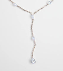 Luxe Aura Cubic Zirconia Lariat Necklace