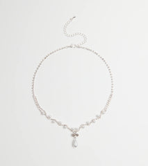 Chic Elegance Rhinestone And Pearl Necklace