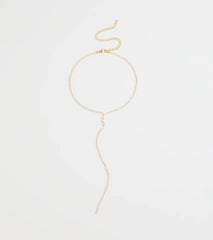 Chic Cubic Zirconia Choker Lariat Necklace