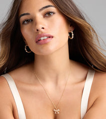Cutest Glam Cubic Zirconia Bow Necklace