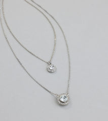 Make An Impression Rhinestone Halo Charm Necklace